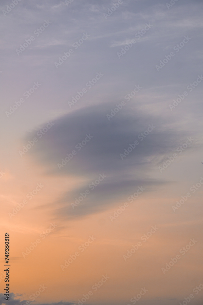 Fototapeta premium Cirros cloud at sunset in the city of Trieste, Italy