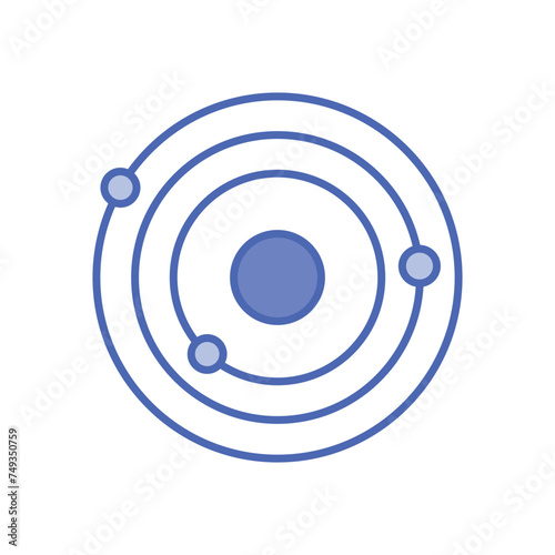 Blue duo tone Orbit vector icon