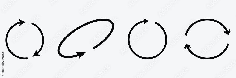 Circle arrow icon set. Circular rotation 360 degree symbols isolated on grey background. Rotate vector arrow icon. Refresh and reload arrow icon. Stock vector. Vector illustration. Eps file 7. Circle arrow icon set. Circular rotation 360 degree symbols isolated on grey background. Rotate vector arrow icon. Refresh and reload arrow icon. Stock vector. Vector illustration. Eps file 7.