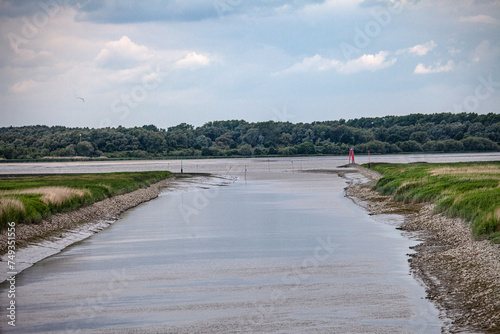 River Pinnau floating into River Elbe photo
