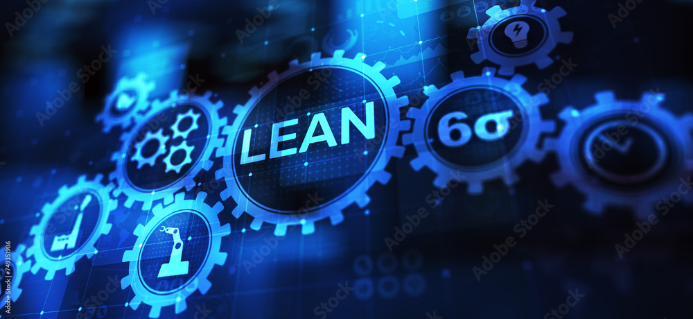 Lean, Six sigma, quality control and manufacturing process management concept on virtual screen. Lean, Six sigma, quality control and manufacturing process management concept on virtual screen.