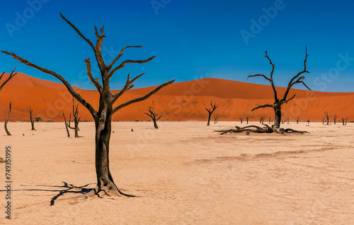 Dead trees in Deadvlei - Sossusvlei, Namib desert, Namibia - Africa