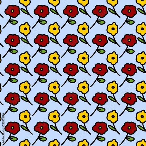 seamless pattern with flowers. floral background. illustration.