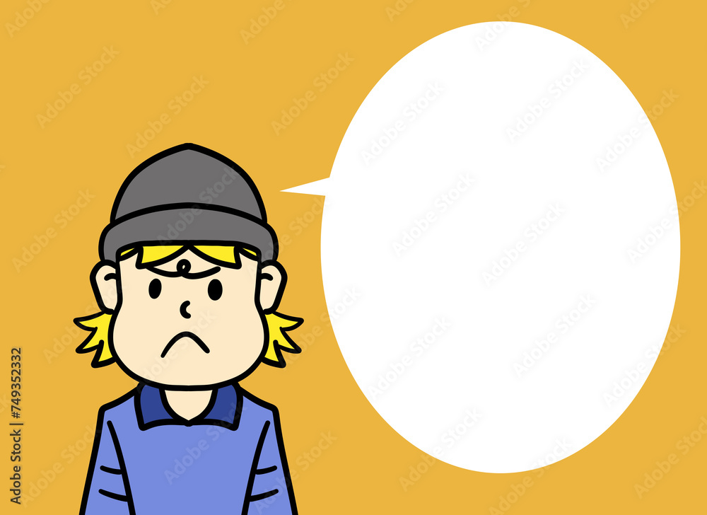 illustration of cartoon worried boy