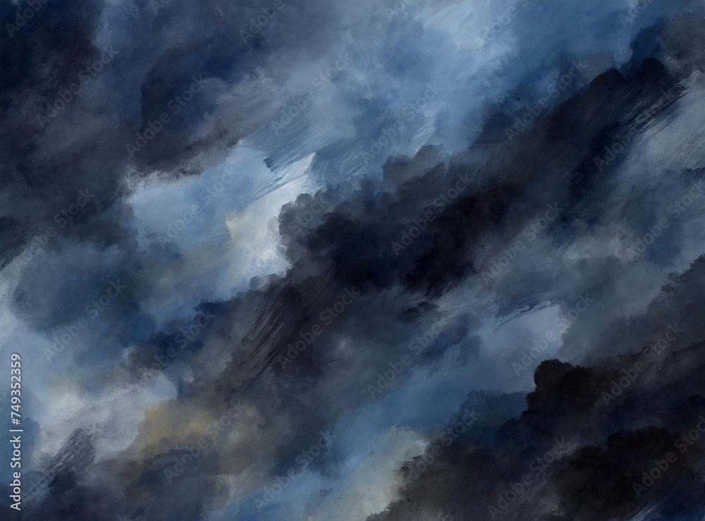 Abstract dark blue and black watercolor paint background