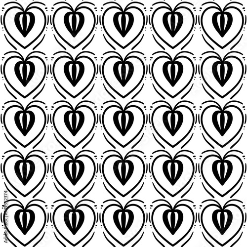 seamless pattern with black heart. valentine 's day.