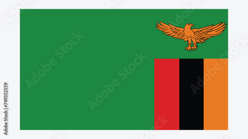 ZAMBIA Flag with Original color photo