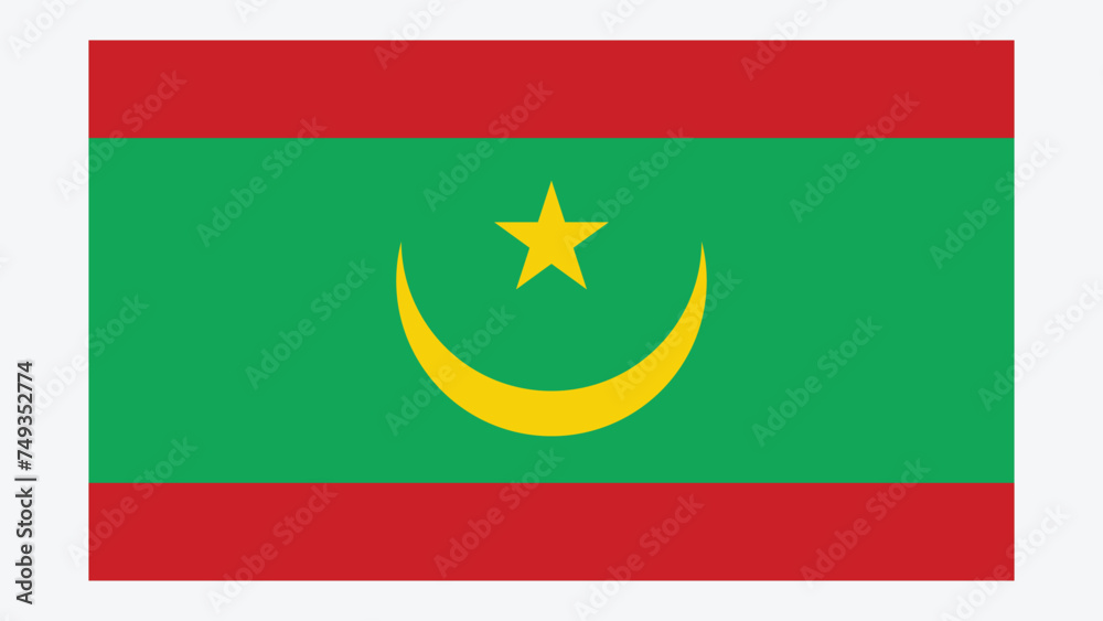 Fototapeta premium MAURITANIA Flag with Original color