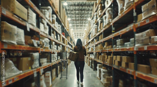 Amidst rows of towering shelves, workers navigate narrow aisles with precision, using handheld devices to locate and retrieve specific items from shelves, ensuring accurate invento