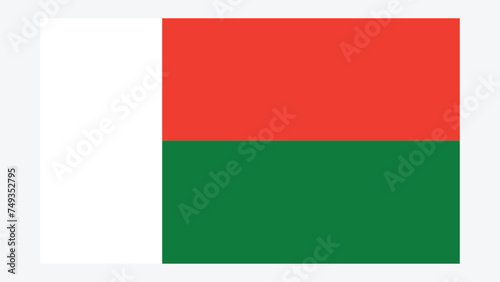 MADAGASCAR Flag with Original color photo