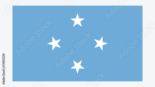 MICRONESIA Flag with Original color photo