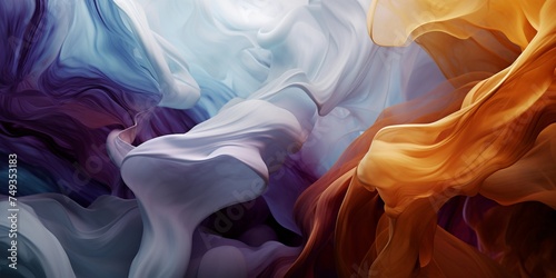 Abstract background Streams of brown and white smoke flow gently in the water
