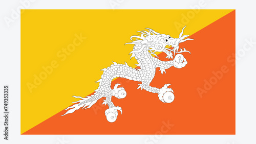 BHUTAN Flag with Original color