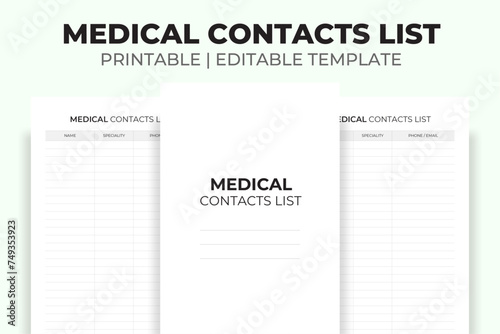Medical Contacts List