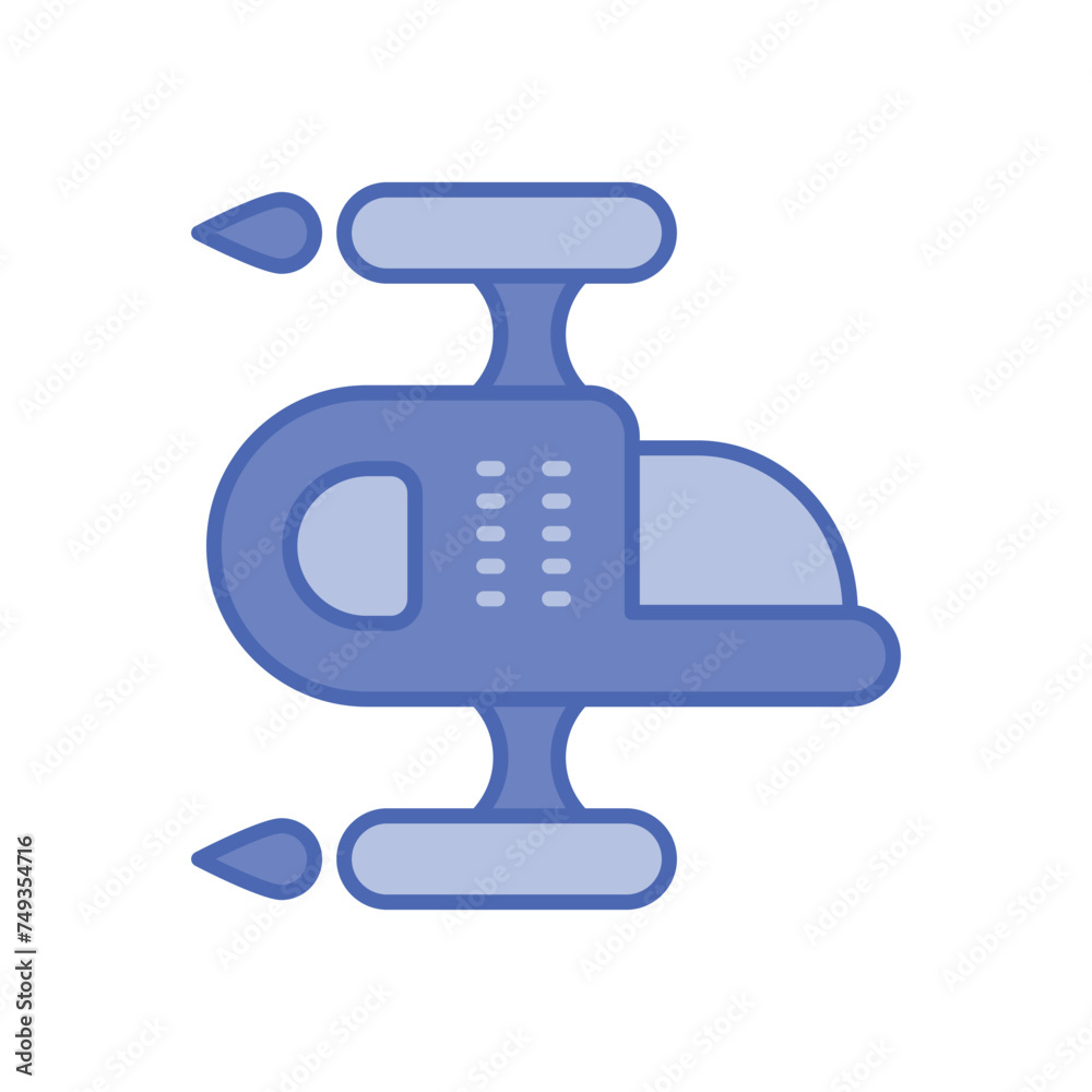 Blue duo tone Spaceship vector icon Blue duo tone Spaceship vector icon