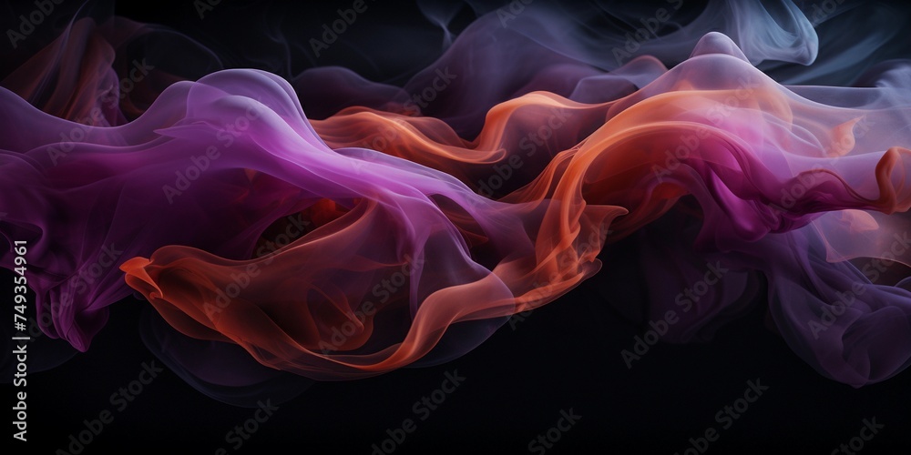 Obraz premium Dark brown smoke on black background, in creative abstract style