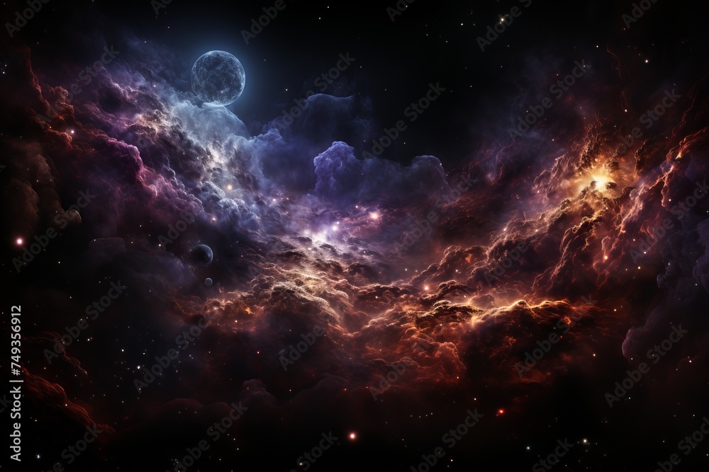 Fototapeta premium Colorful space galaxy cloud. Stary night cosmos. Universe science astronomy. Supernova background wallpaper