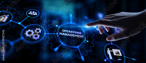 Foto Operation management Business process control optimisation industrial technology concept