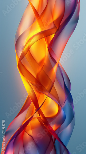 abstract colorful background with smooth lines in blue and orange colors.