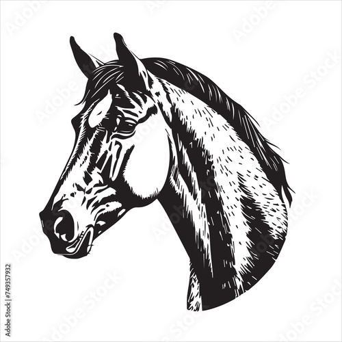 Fototapeta Naklejka Na Ścianę i Meble -  Horse silhouette animal logo black horses graphic vector illustration