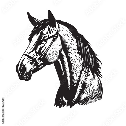 Horse silhouette animal logo black horses graphic vector illustration