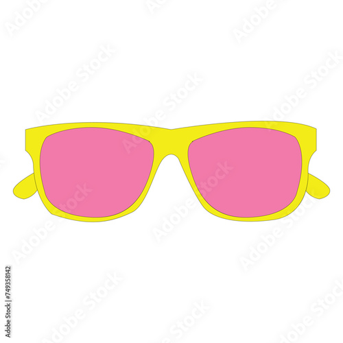 Sunglasses icon isolated on white background. Vector illustration. colorful sunglasses icon. Stylish and fashionable accessory to protect eyes from sun. Cartoon flat vector illustration. EPS FILE 16.