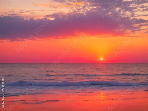 Free beach and sunset picture © REZAUL4513