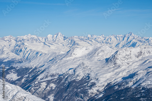 Fototapeta Naklejka Na Ścianę i Meble -  Mountain massif near Saas-Fee in Switzerland
