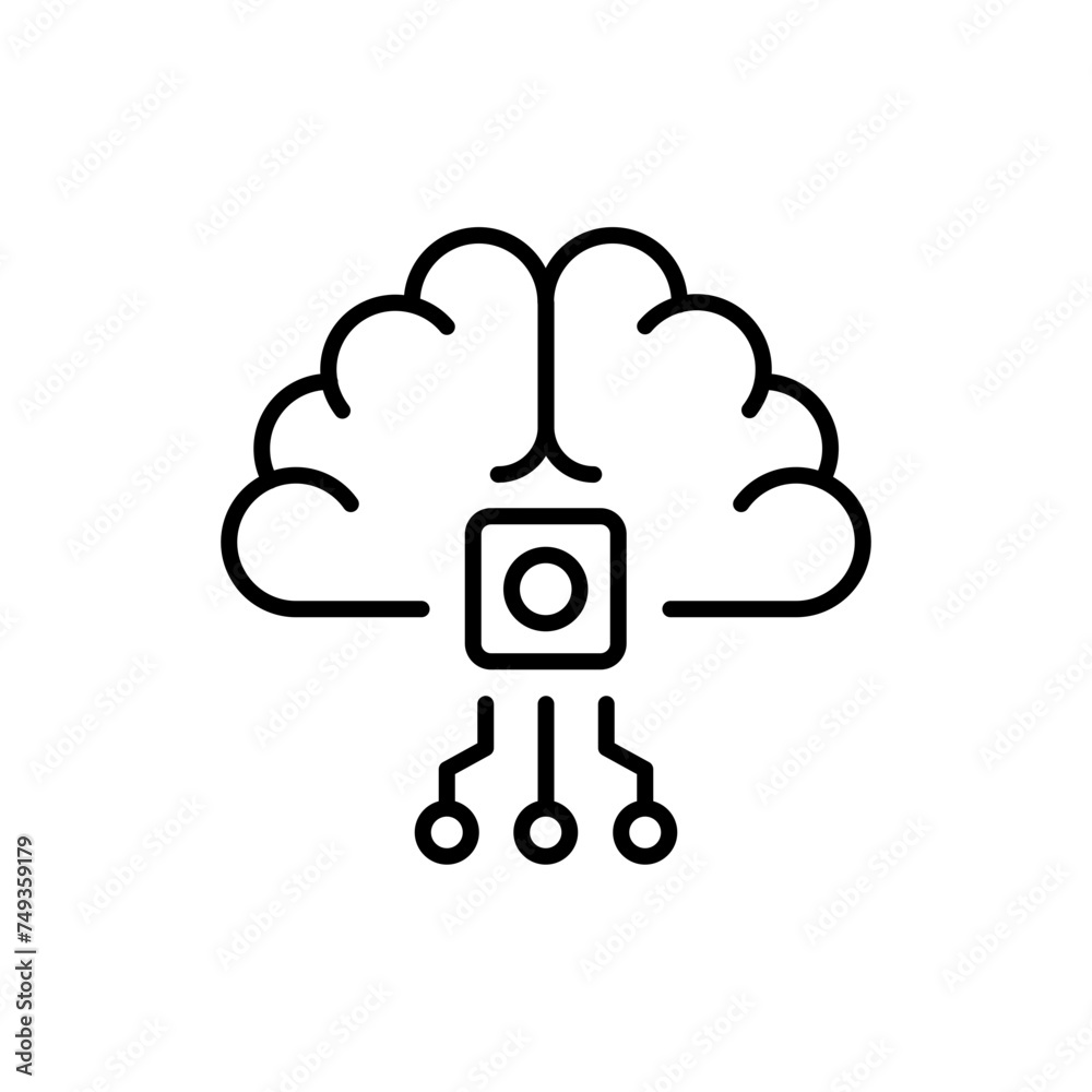 Artificial brain outline icons, minimalist vector illustration ,simple transparent graphic element .Isolated on white background Artificial brain outline icons, minimalist vector illustration ,simple transparent graphic element .Isolated on white background