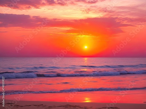 Free beach and sunset picture