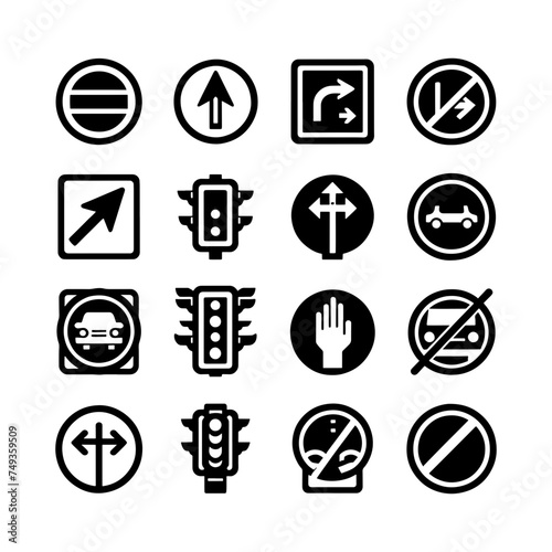 Traffic line Icons set © bimo rs