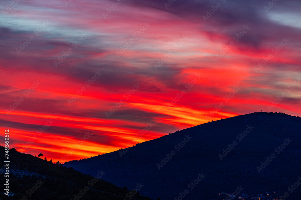 Obraz premium Traumhafer Sonnenuntergang Trogir in Kroatien