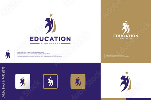 education star ,hope, abstract , logo design template.