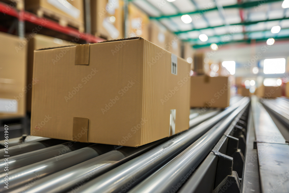 Cardboard boxes for packing warehouse goods in the sorting warehouse Cardboard boxes for packing warehouse goods in the sorting warehouse