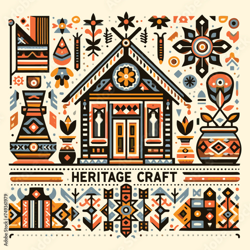 Heritage Craft combines regional styles simple minimalsim vector art