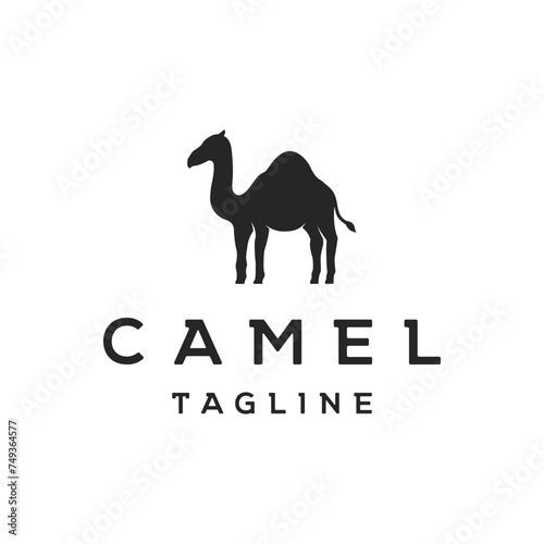 Desert camel animal logo template design with creative idea.