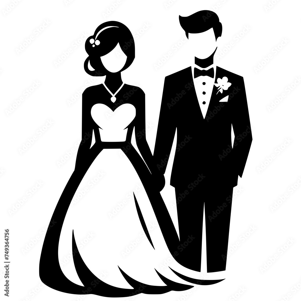 silhouette of bride and groom silhouette of bride and groom