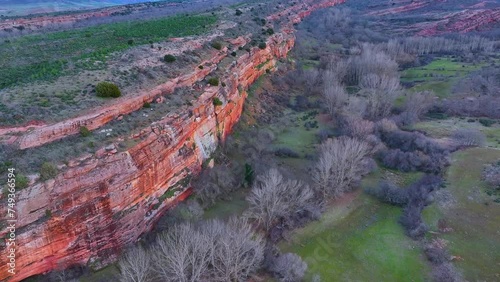 Landscape and canyon of the Tiermes River near the archaeological site of Tiermes near the town of Valderromán. Municipality of Caracena. Province of Soria. Castile and Leon. Spain. Europe photo