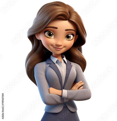 3d illustration of business manager, portrait of a business woman