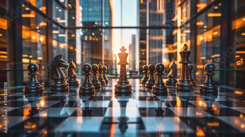 Strategic Chess Game in Corporate Setting
 photo