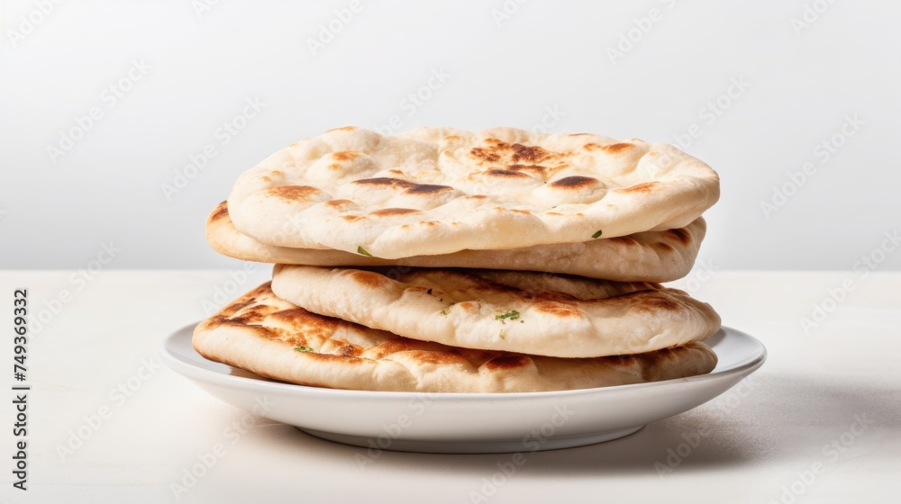 pita breads on a plate pita breads on a plate