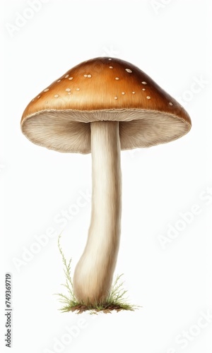 Mushroom on the ground, illustration,