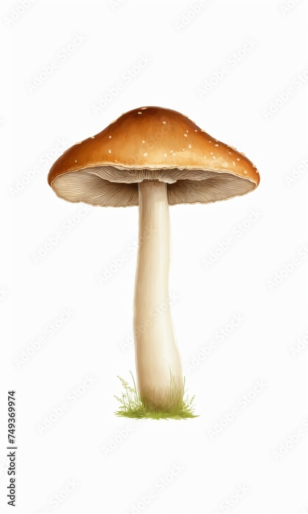 Mushroom on the ground, illustration, Mushroom on the ground, illustration,