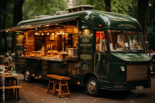 a vibrant food truck serving a diverse range of vegetarian dishes from around the world, with a focus on mobility and convenience