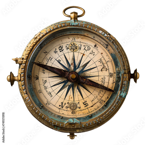 Celestial Compass, transparent background, isolated image, generative AI