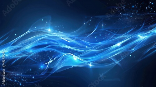 Blue Light Wave Abstract Background 