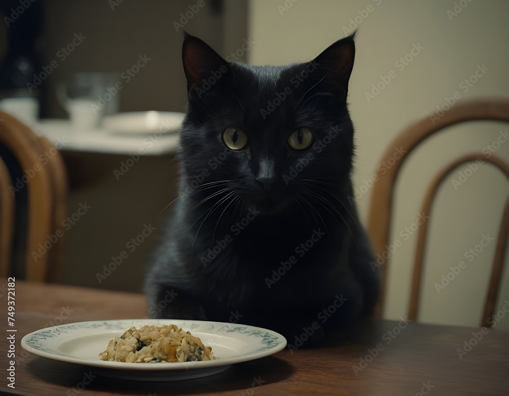 Fototapeta premium cat in the kitchen