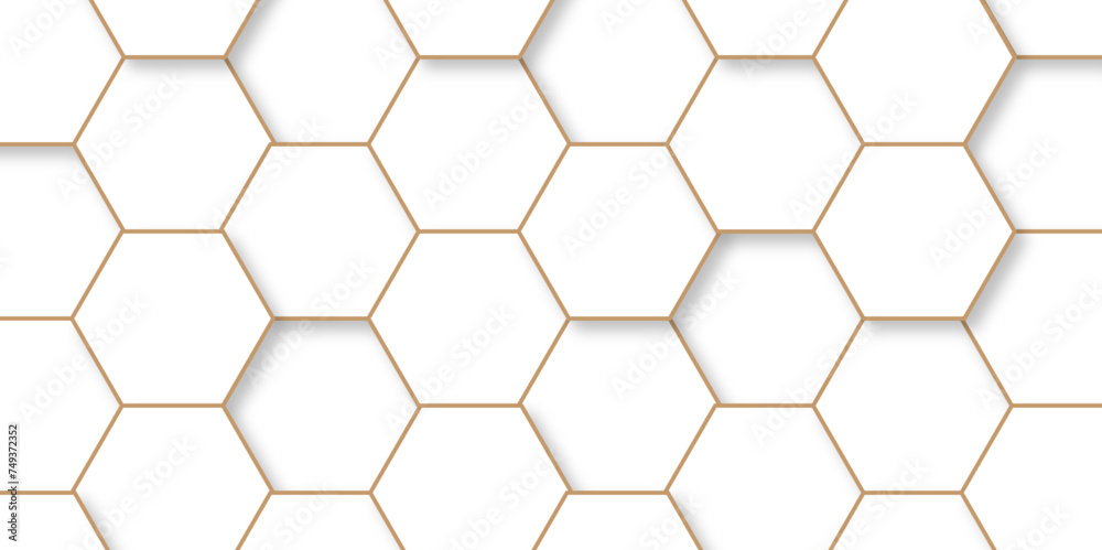 Abstract background with hexagons Abstract hexagon polygonal pattern background vector. seamless bright white abstract honeycomb background.