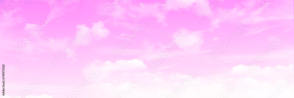 Sky Cherry Background. Spring Sky Cloud Landscape Background. Vector illustration