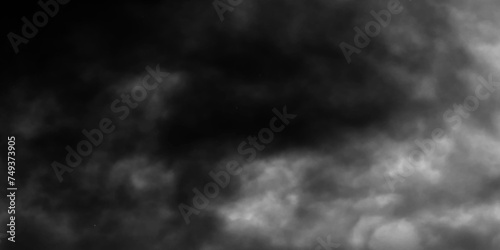 Modern Dark and Dramatic Storm Clouds Area Background. Storm background with gray clouds. Isolated white fog on the black background, smoky effect for photos and artworks. Overlay for photos.